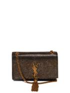 Matchesfashion.com Saint Laurent - Kate Metallic Leather Cross Body Bag - Womens - Black Gold