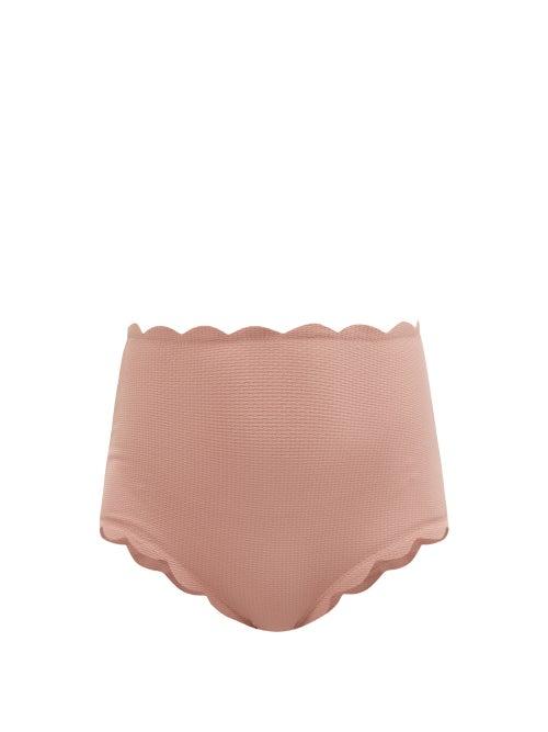 Ladies Beachwear Marysia - Santa Monica Scalloped-edge Bikini Briefs - Womens - Pink