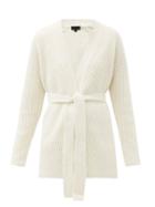 Matchesfashion.com Nili Lotan - Kathleen Waist-tie Ribbed-cashmere Cardigan - Womens - Ivory