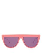 Matchesfashion.com Fendi - Defender D Frame Optyl And Metal Sunglasses - Womens - Purple Multi