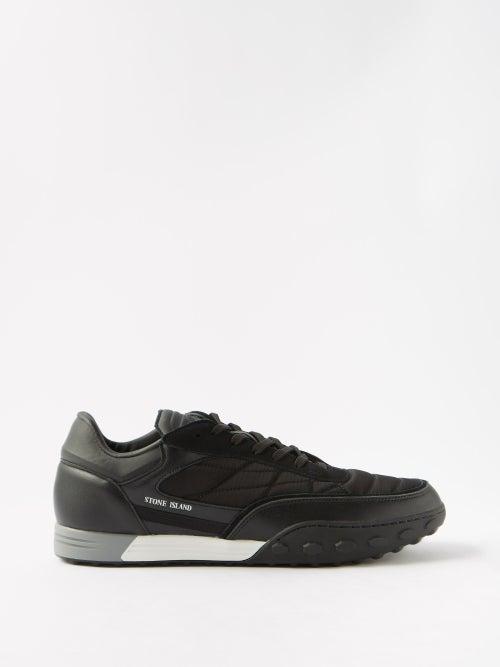 Stone Island - S0202 Ripstop And Suede Trainers - Mens - Black