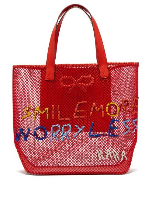 Matchesfashion.com Anya Hindmarch - The Neeson Mesh Tote - Womens - Red Multi