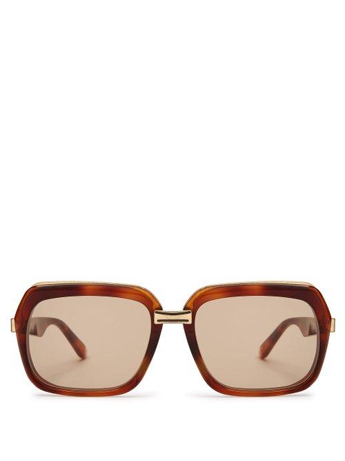 Matchesfashion.com Celine Eyewear - Oversized Square Frame Acetate Sunglasses - Womens - Tortoiseshell