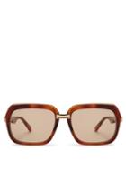 Matchesfashion.com Celine Eyewear - Oversized Square Frame Acetate Sunglasses - Womens - Tortoiseshell