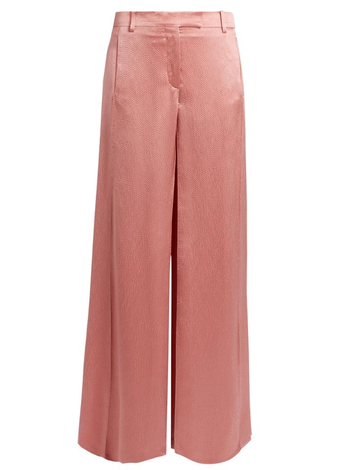 Valentino Wide-leg Hammered-satin Trousers