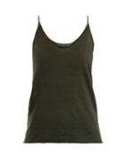 Matchesfashion.com Nili Lotan - Verano Linen Cami Top - Womens - Green