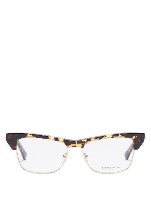 Ladies Accessories Bottega Veneta - Half-rim Tortoiseshell-acetate Glasses - Womens - Tortoiseshell