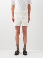 L.e.j - Zip-pocket Cotton-needlecord Shorts - Mens - Cream