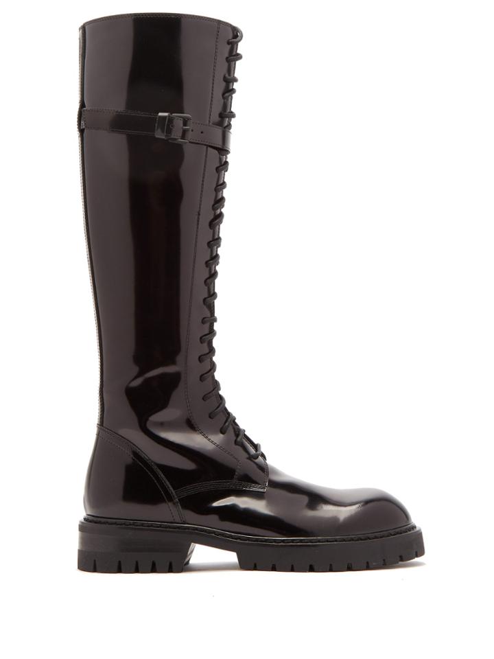 Ann Demeulemeester Knee-high Polished-leather Boots