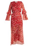 Raquel Diniz Arin Floral-print Silk-chiffon Midi Dress