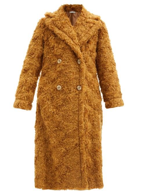 Matchesfashion.com Vika Gazinskaya - Double-breasted Mohair Coat - Womens - Brown