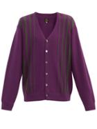 Matchesfashion.com Needles - Striped Cotton-blend Cardigan - Mens - Purple