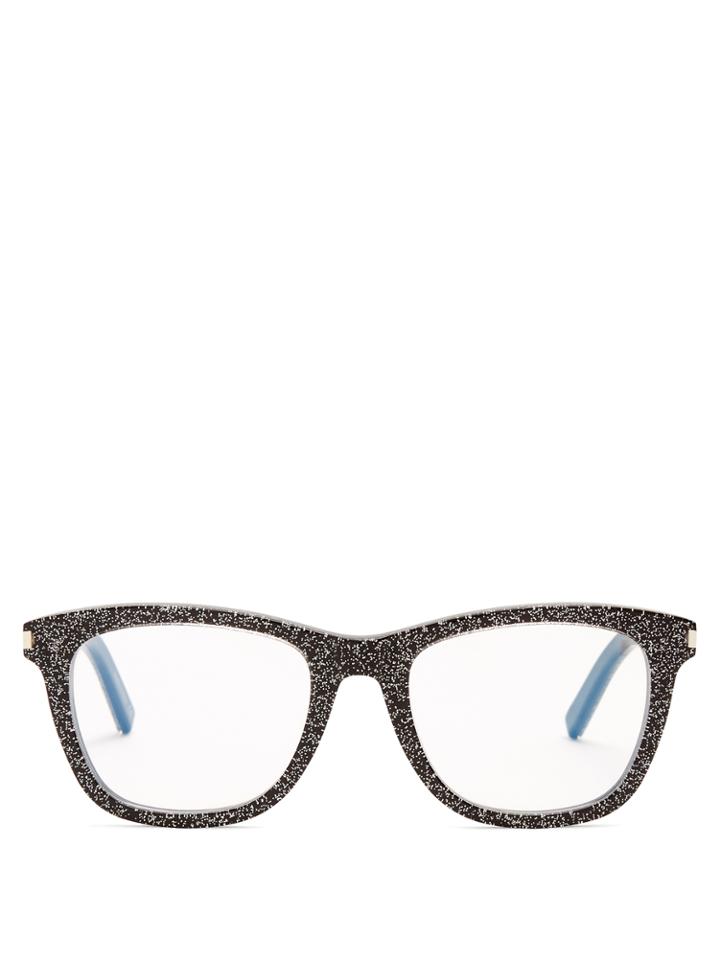Saint Laurent Square-frame Glitter Glasses