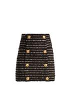 Matchesfashion.com Balmain - Tweed Mini Skirt - Womens - Black White