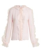 Giambattista Valli Ruffle-trimmed Silk-chiffon Blouse