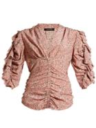Matchesfashion.com Isabel Marant - Andora Ruffled Crepe Blouse - Womens - Light Pink