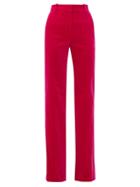 Matchesfashion.com Bella Freud - David Cotton-velvet Wide-leg Trousers - Womens - Pink