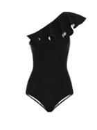 Ladies Beachwear Lisa Marie Fernandez - Arden Flounce Bonded Swimsuit - Womens - Black