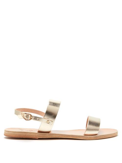 Matchesfashion.com Ancient Greek Sandals - Clio Metallic-leather Sandals - Womens - Gold