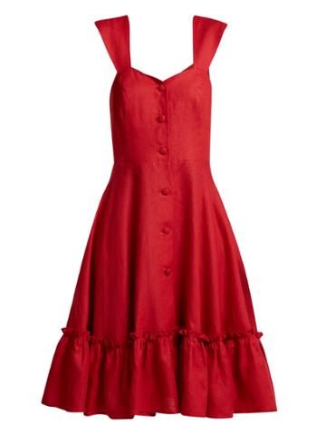 Gioia Bini Camilla Capped-sleeve Linen Dress