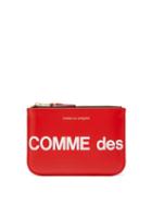 Mens Bags Comme Des Garons Wallet - Logo-print Leather Pouch - Mens - Red