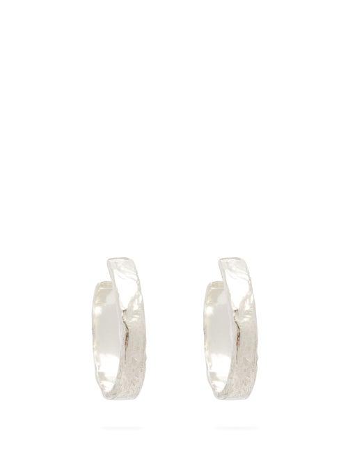 Matchesfashion.com Pearls Before Swine - Textured Band Hoops - Mens - Silver