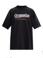 Mens Rtw Vetements - Logo-print Oversized Cotton-jersey T-shirt - Mens - Black