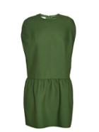 Valentino Dropped-waist Wool And Silk-blend Cape Dress
