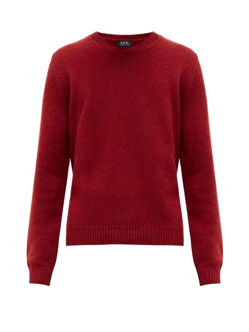 Matchesfashion.com A.p.c. - Ribbed Trim Wool Sweater - Mens - Red