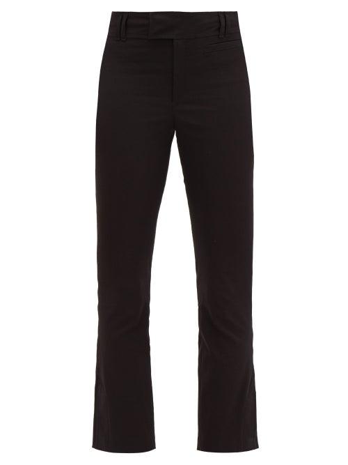 Matchesfashion.com Isabel Marant - Lovida Slit-cuff Cotton-blend Slim-leg Trousers - Womens - Black