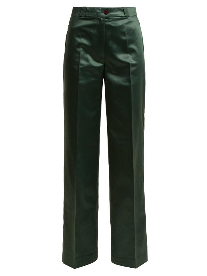 Acne Studios Tiffan Chinz Wide-leg Cotton-blend Satin Trousers