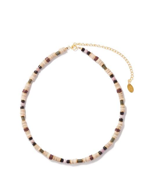 Matchesfashion.com Elise Tsikis - Vadodara Rhodolite & 24kt Gold-plated Choker - Womens - Burgundy Multi