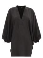 Matchesfashion.com Thea - The Phile Silk Crepe De Chine Mini Dress - Womens - Black