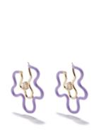 Bea Bongiasca - Flower Power Enamel, 9kt Gold & Silver Earrings - Womens - Purple