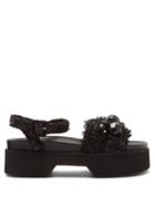 Matchesfashion.com Simone Rocha - Bead-embellished Flatform Sandals - Womens - Black