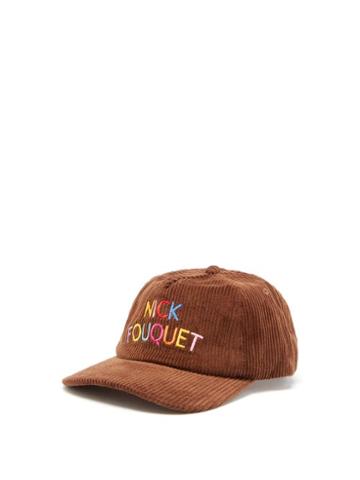 Nick Fouquet - Logo-embroidered Corduroy Cap - Mens - Brown