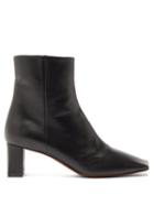 Matchesfashion.com Vetements - Boomerang Square Toe Leather Ankle Boots - Womens - Black