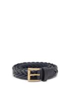 Mens Accessories Anderson's - Braided-leather Belt - Mens - Navy