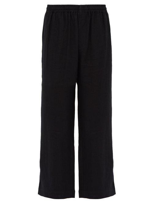 Matchesfashion.com Commas - Straight Leg Linen Trousers - Mens - Black