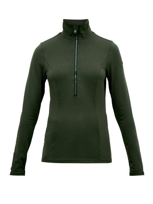 Matchesfashion.com Goldbergh - Serena Half Zip Technical Ski Sweater - Womens - Khaki