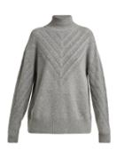 Matchesfashion.com Barrie - Harmony Chevron Cashmere Sweater - Womens - Grey
