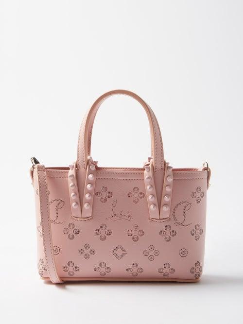 Christian Louboutin - Cabata Perforated-leather Mini Tote Bag - Womens - Light Pink
