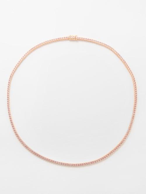 Anita Ko - Hepburn Sapphire & 18kt Rose-gold Necklace - Womens - Pink Multi