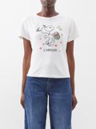 Re/done - X Peanuts Cotton-jersey T-shirt - Womens - White Multi