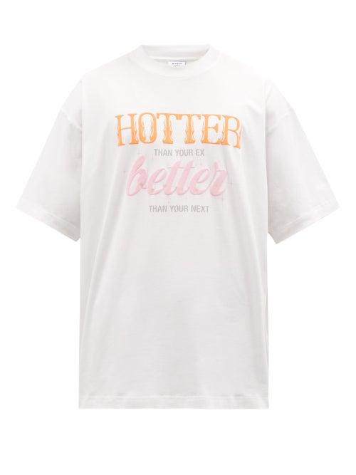 Vetements - Hotter Than Your Ex Cotton-jersey T-shirt - Mens - White