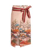 Stella Jean Numerosa Japanese-print Cotton Pencil Skirt