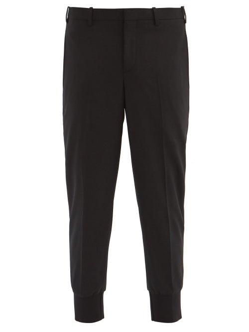 Matchesfashion.com Neil Barrett - Cropped-cuff Tailored-gabardine Trousers - Mens - Black