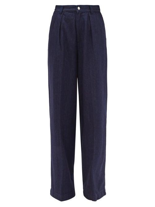 Matchesfashion.com Made In Tomboy - Enea High-rise Wide-leg Jeans - Womens - Dark Denim
