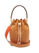 Matchesfashion.com Fendi - Mon Tresor Perforated Logo Leather Bucket Bag - Womens - Tan Multi