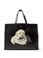 Matchesfashion.com Balenciaga - Animal Print Leather Tote Bag - Womens - Black Multi